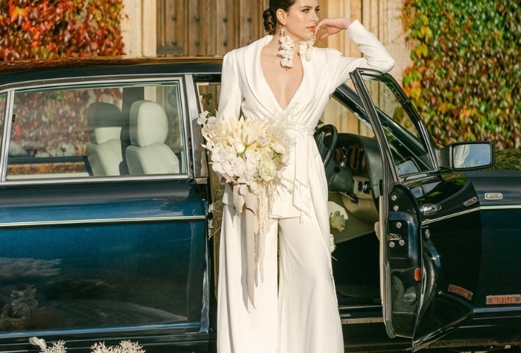 Cascading bridal bouquet