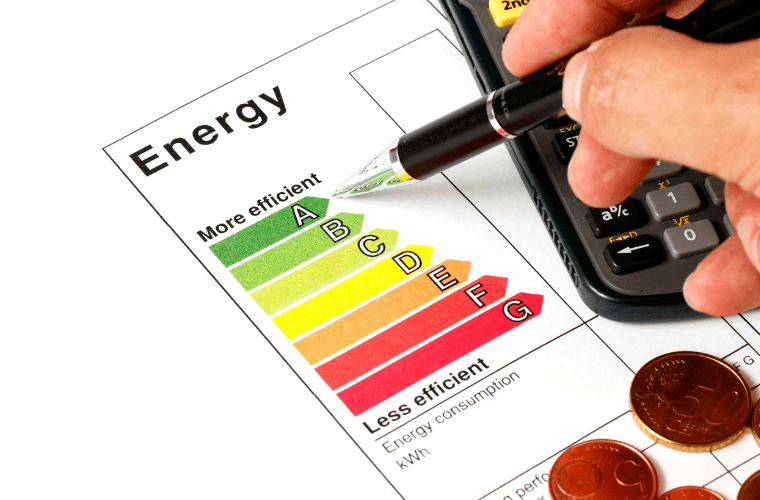 An energy efficiency label with ratings a to g