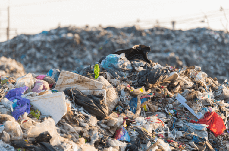Rubbish in a landfill site