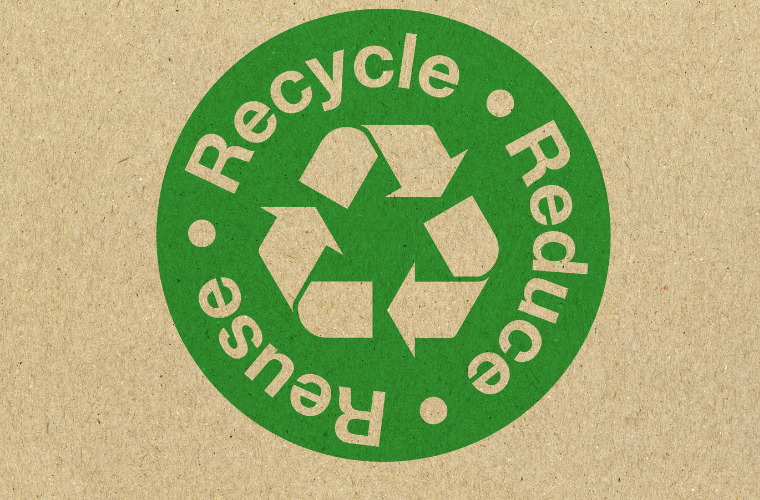 A green recycle, reduce, reuse sign